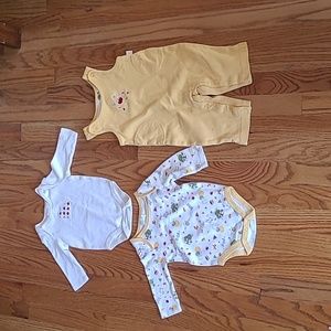 3piece small wonders yellow outfit, school theme, 6-9 mos